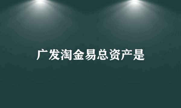广发淘金易总资产是