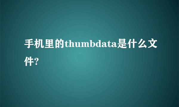 手机里的thumbdata是什么文件?