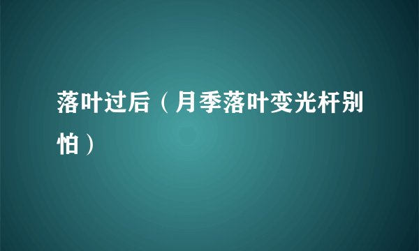 落叶过后（月季落叶变光杆别怕）