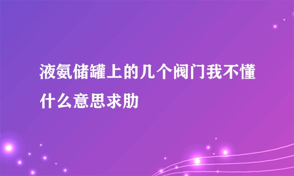 液氨储罐上的几个阀门我不懂什么意思求肋