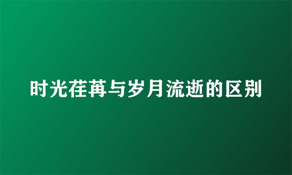时光荏苒与岁月流逝的区别