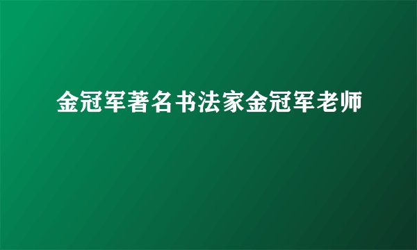 金冠军著名书法家金冠军老师