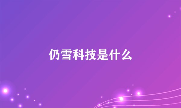 仍雪科技是什么