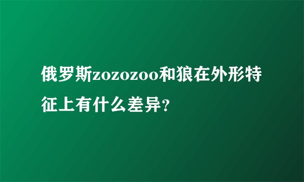 俄罗斯zozozoo和狼在外形特征上有什么差异？