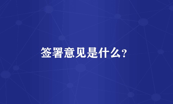 签署意见是什么？