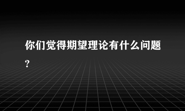 你们觉得期望理论有什么问题?