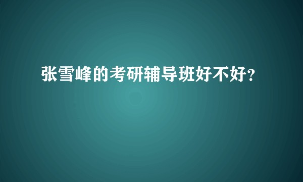 张雪峰的考研辅导班好不好？
