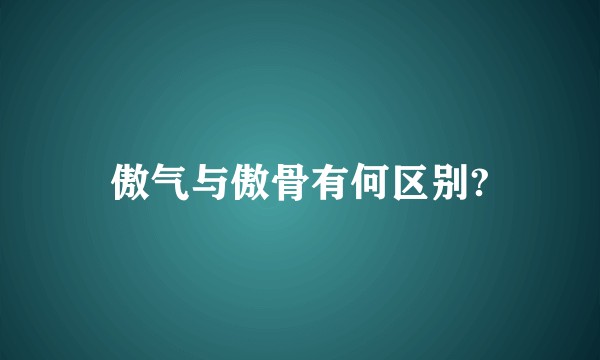 傲气与傲骨有何区别?