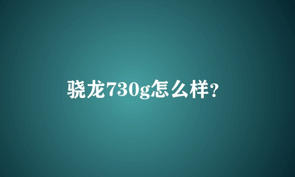 骁龙730g怎么样？