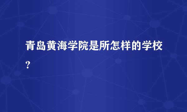 青岛黄海学院是所怎样的学校?