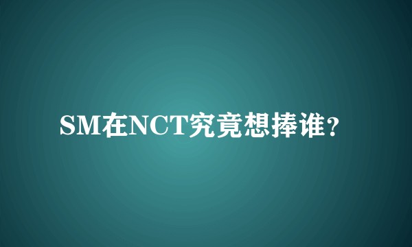 SM在NCT究竟想捧谁？