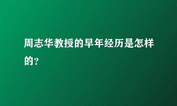 周志华教授的早年经历是怎样的？