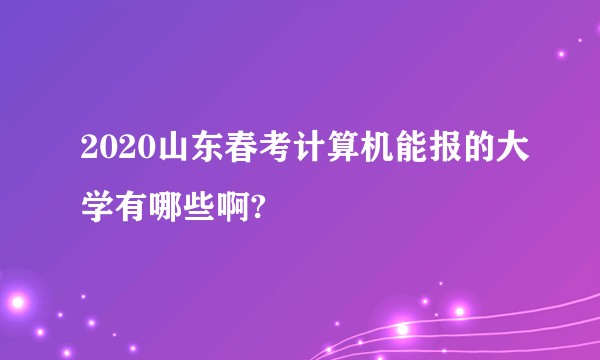 2020山东春考计算机能报的大学有哪些啊?