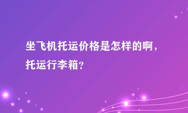 坐飞机托运价格是怎样的啊，托运行李箱？