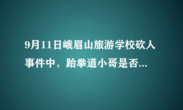9月11日峨眉山旅游学校砍人事件中，跆拳道小哥是否有机会取胜？