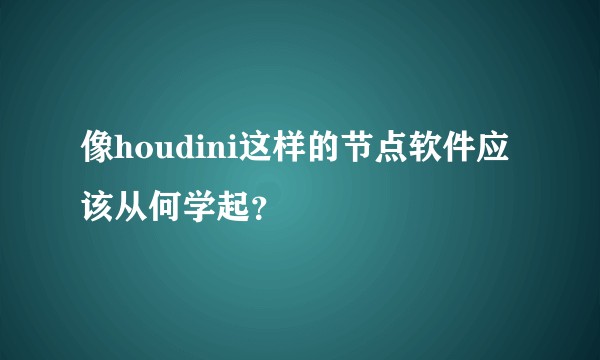 像houdini这样的节点软件应该从何学起？