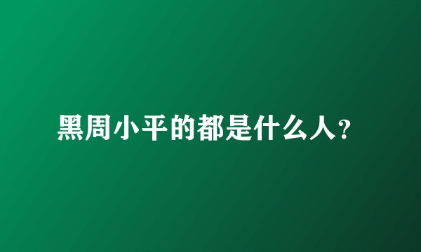黑周小平的都是什么人？