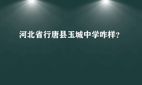 河北省行唐县玉城中学咋样？