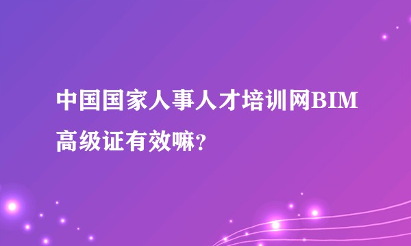 中国国家人事人才培训网BIM高级证有效嘛？