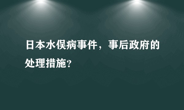 日本水俣病事件，事后政府的处理措施？