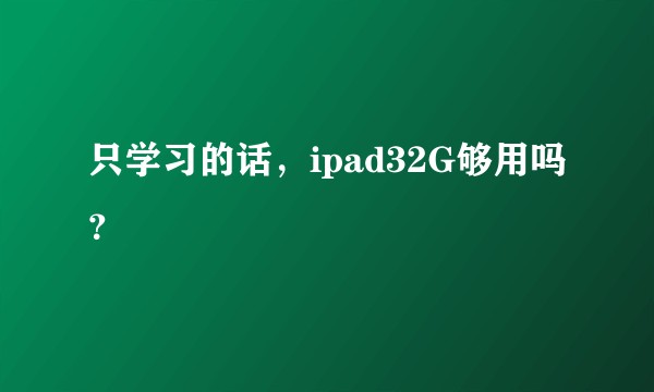 只学习的话，ipad32G够用吗？