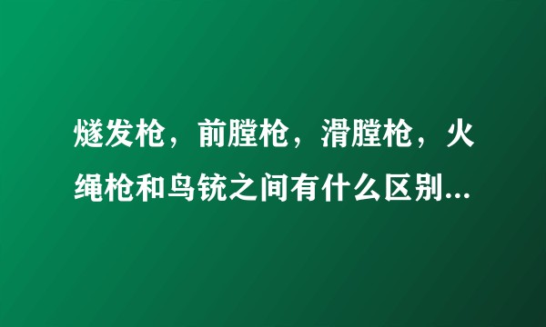 燧发枪，前膛枪，滑膛枪，火绳枪和鸟铳之间有什么区别和联系？