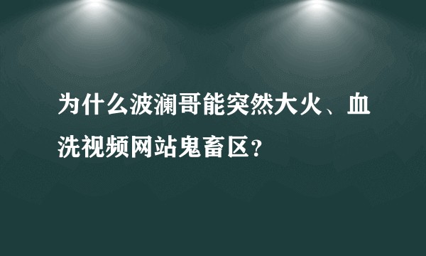 为什么波澜哥能突然大火、血洗视频网站鬼畜区？