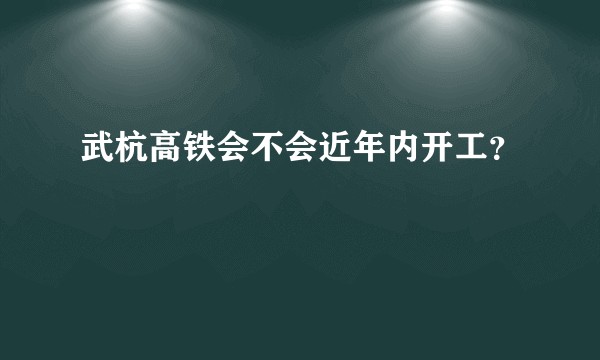 武杭高铁会不会近年内开工？