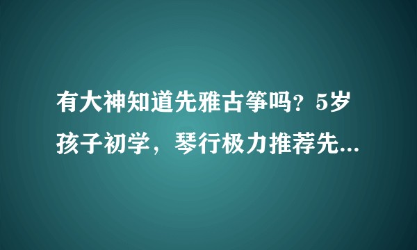 有大神知道先雅古筝吗？5岁孩子初学，琴行极力推荐先雅，这个牌子怎么样？