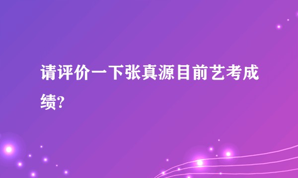 请评价一下张真源目前艺考成绩?