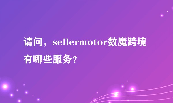 请问，sellermotor数魔跨境有哪些服务？