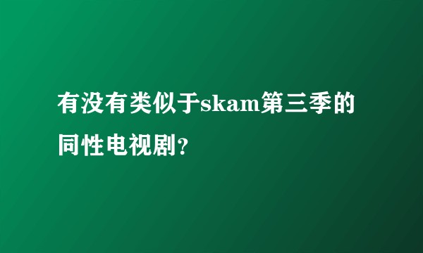 有没有类似于skam第三季的同性电视剧？