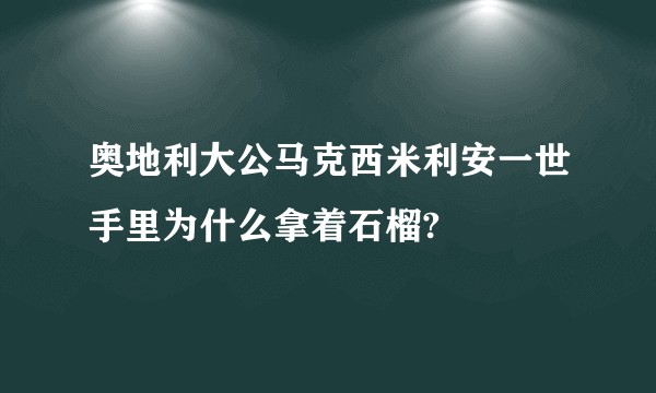 奥地利大公马克西米利安一世手里为什么拿着石榴?