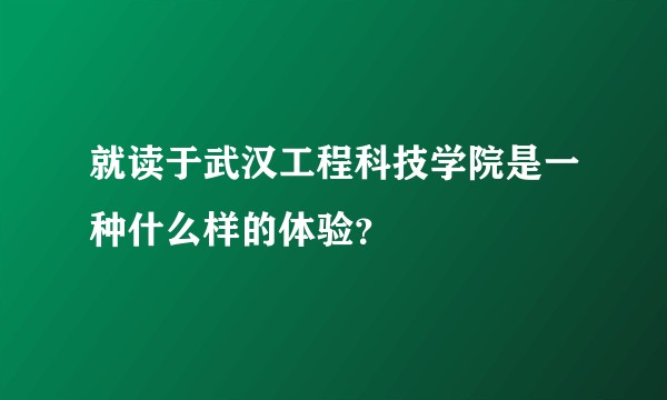 就读于武汉工程科技学院是一种什么样的体验？