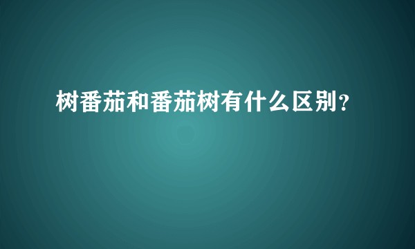 树番茄和番茄树有什么区别？