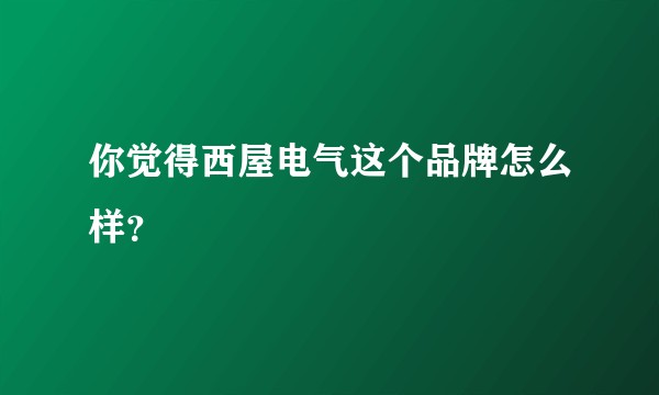 你觉得西屋电气这个品牌怎么样？