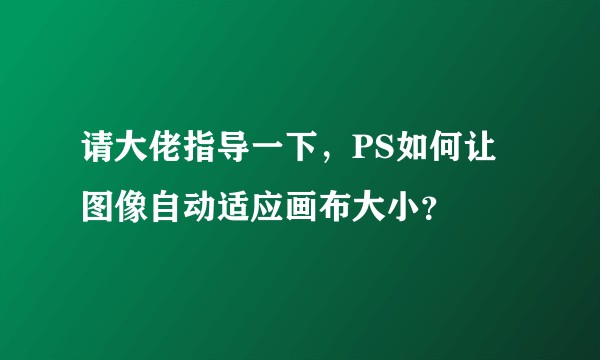 请大佬指导一下，PS如何让图像自动适应画布大小？