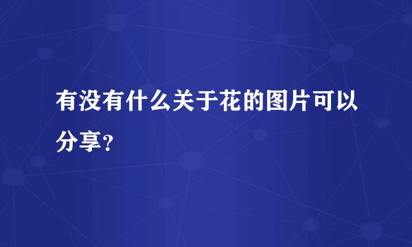 有没有什么关于花的图片可以分享？
