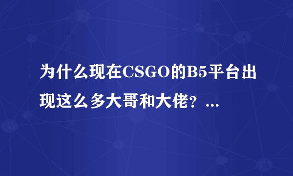 为什么现在CSGO的B5平台出现这么多大哥和大佬？我只是普通的1400+啊！？