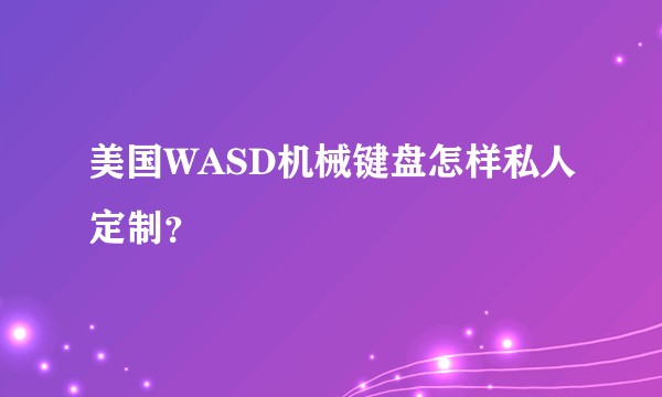 美国WASD机械键盘怎样私人定制？