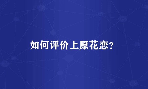 如何评价上原花恋？