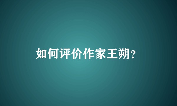 如何评价作家王朔？