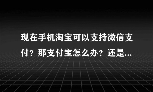 现在手机淘宝可以支持微信支付？那支付宝怎么办？还是微信绕过协议支付？