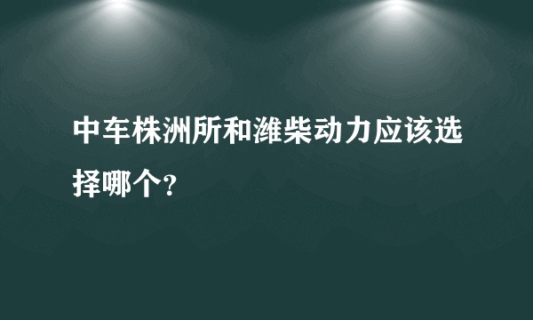 中车株洲所和潍柴动力应该选择哪个？