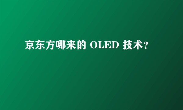 京东方哪来的 OLED 技术？