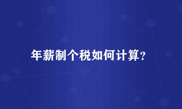 年薪制个税如何计算？