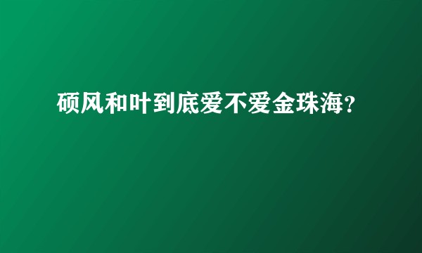 硕风和叶到底爱不爱金珠海？
