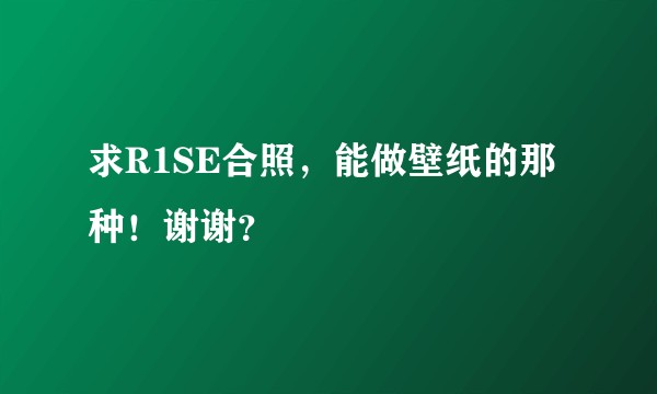 求R1SE合照，能做壁纸的那种！谢谢？