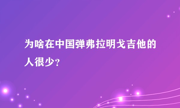 为啥在中国弹弗拉明戈吉他的人很少？