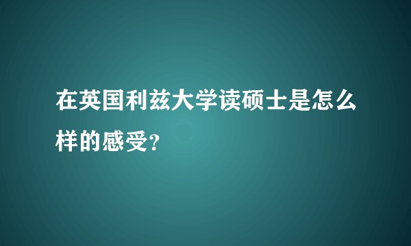 在英国利兹大学读硕士是怎么样的感受？